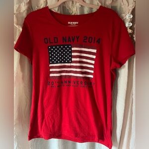 Old Navy Red Graphic Logo Tee 20th anniversary 2014